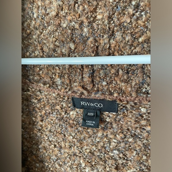 RW&CO. Thick Brown knit long warm Sweater cardigan size medium NWOT - Picture 2 of 8